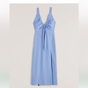 NWT Abercrombie & Fitch Cinched Neck Slip Midi Dress